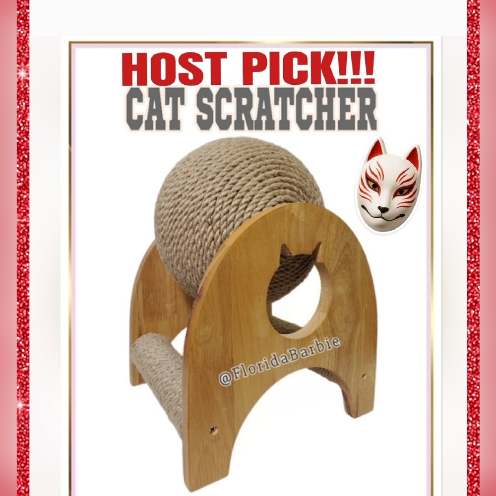 😻HOST PICK Pets Cat Kitten Home Natural Wood Jute Scratcher Ball Animal Pet Toy